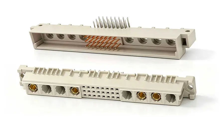 DIN 41612 Type M VMEbus backplate with mixed-contact connectors